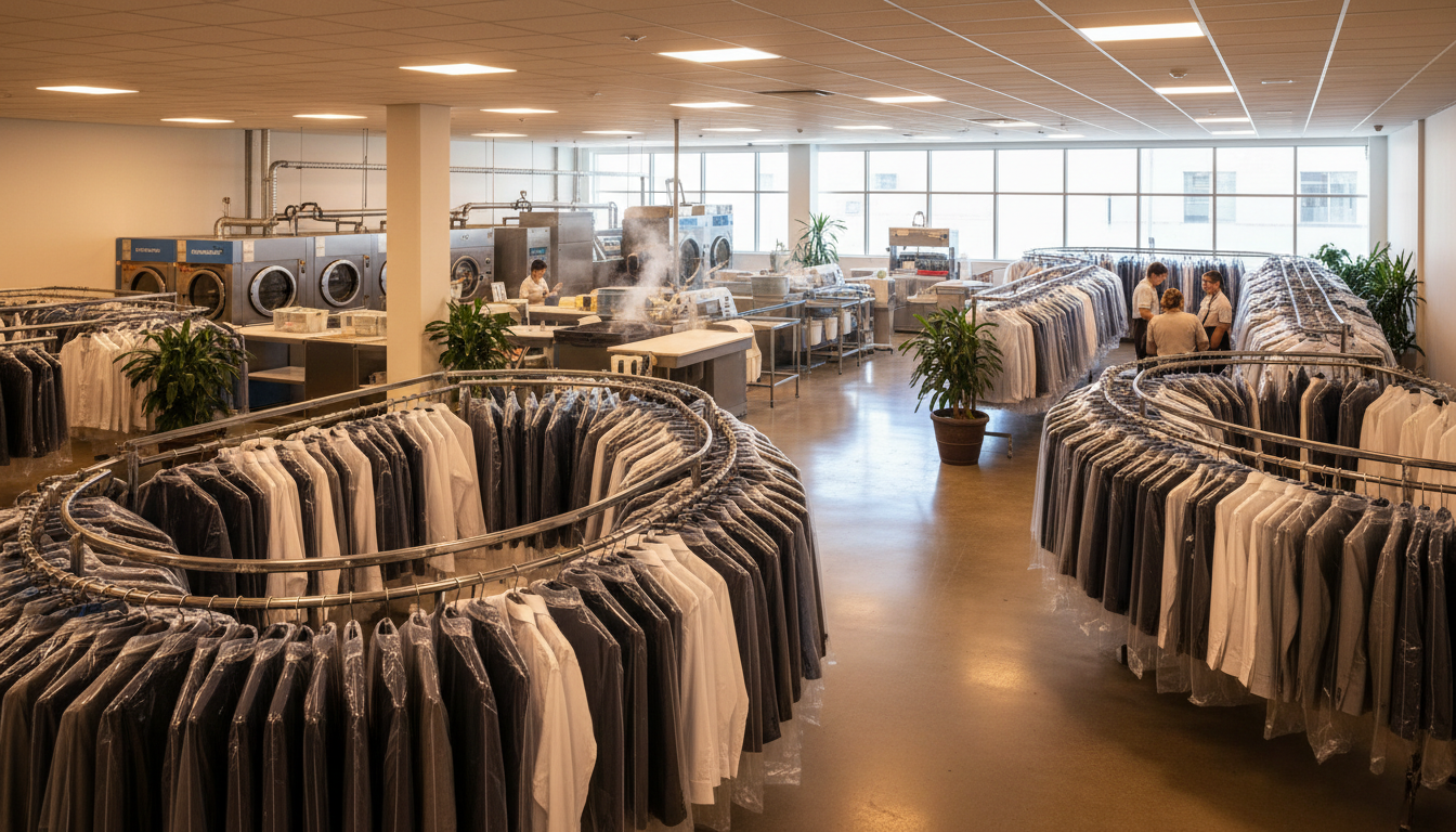 Professional dry cleaning facility at Dry Clean Super Center in Longview, TX