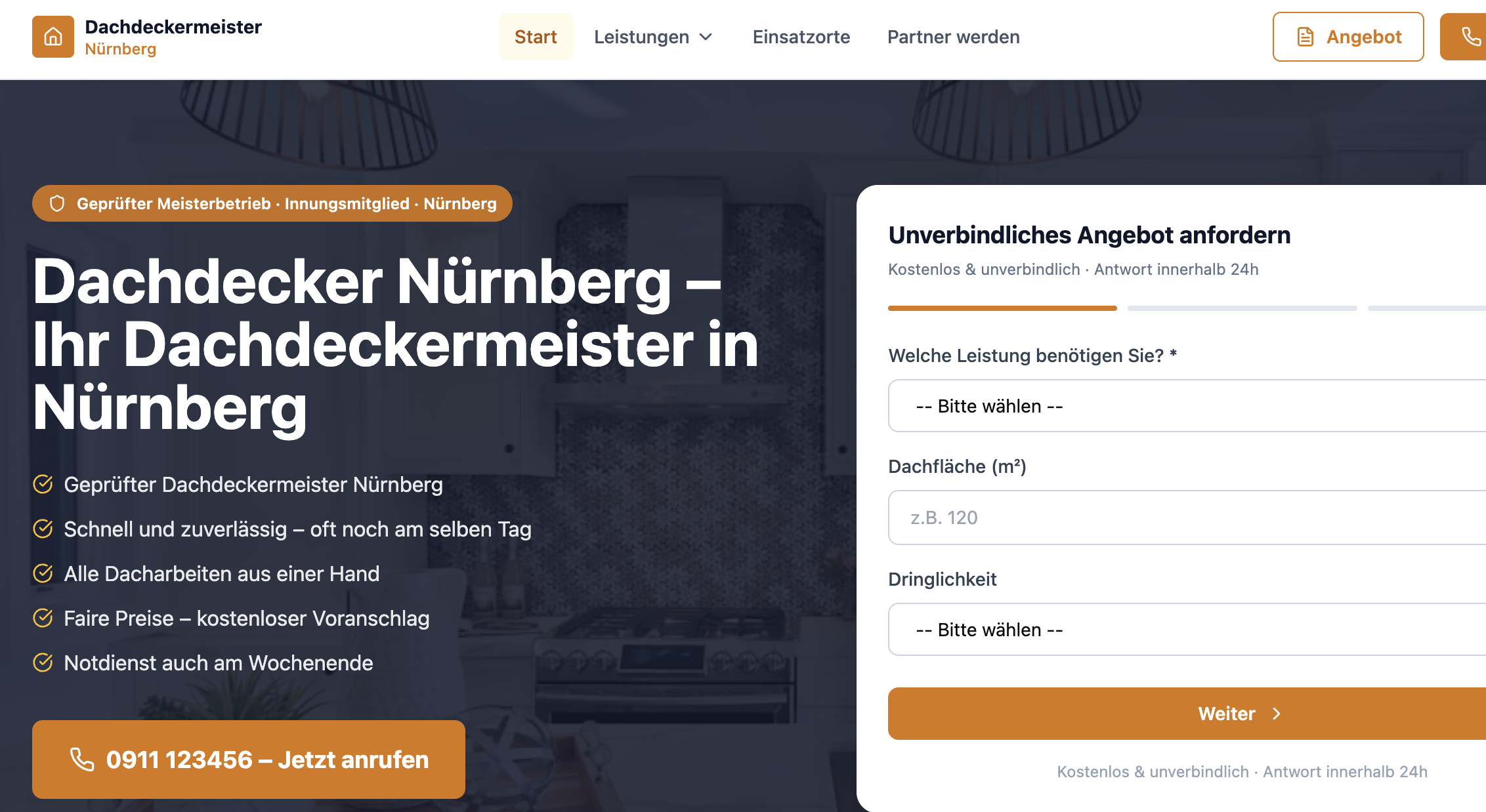 Dachdecker  Lead Gen Template template preview