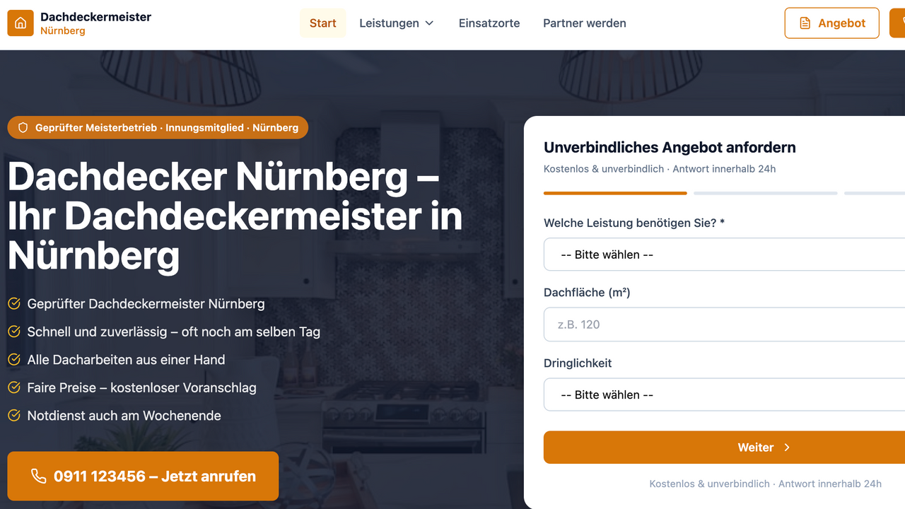 Dachdecker  Lead Gen Template template preview