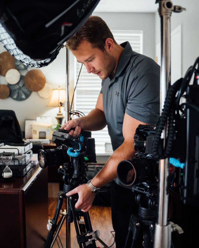 Behind the scenes of a McCoy Visuals corporate video production in Mobile Alabama