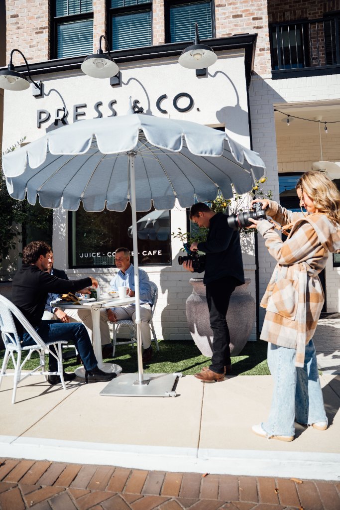 McCoy Visuals production team capturing cinematic footage for a corporate client campaign