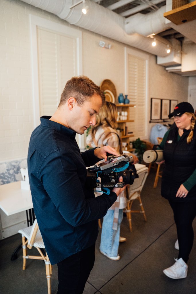 McCoy Visuals production team managing audio and video equipment on a live shoot