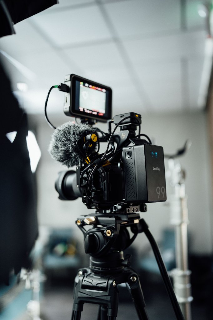 McCoy Visuals production team capturing cinematic footage for a corporate client campaign