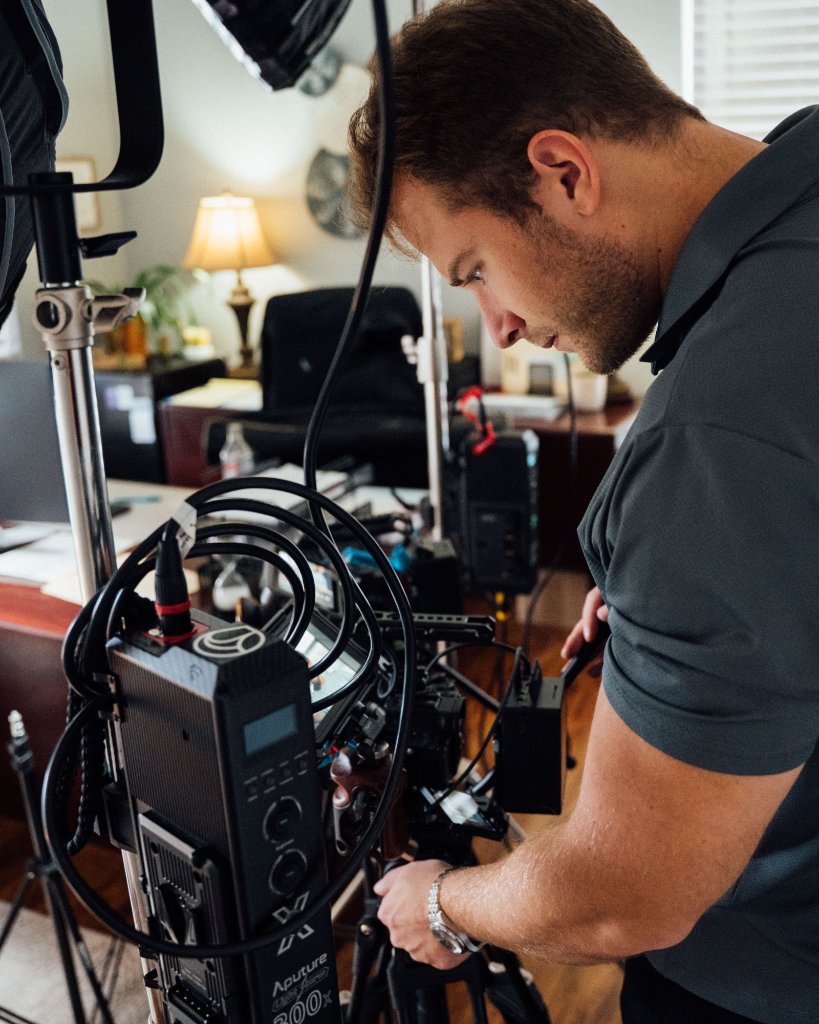 McCoy Visuals production team capturing cinematic footage for a corporate client campaign