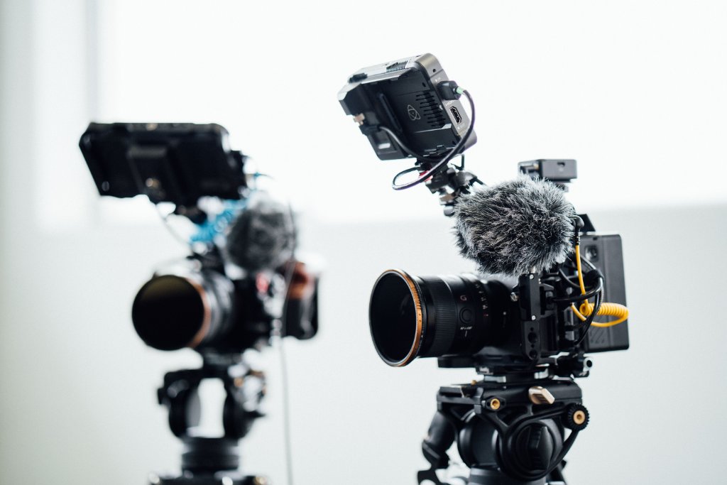 Professional video production crew from McCoy Visuals preparing equipment for a commercial shoot