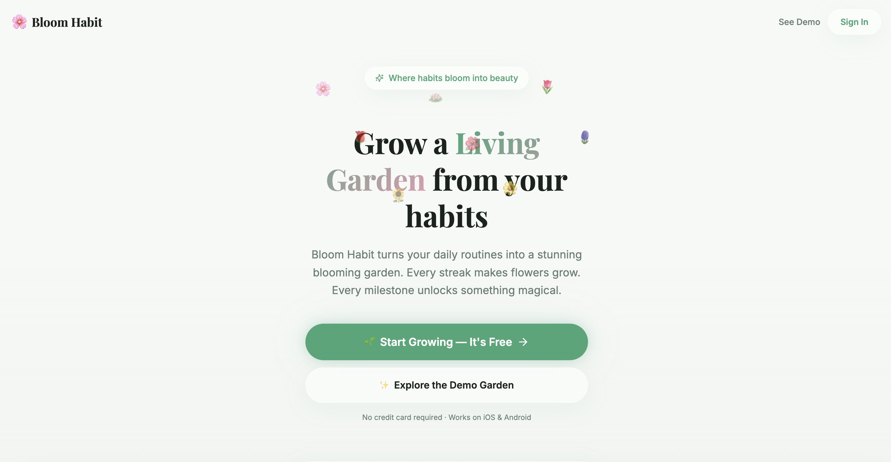 Bloom Habbit template preview
