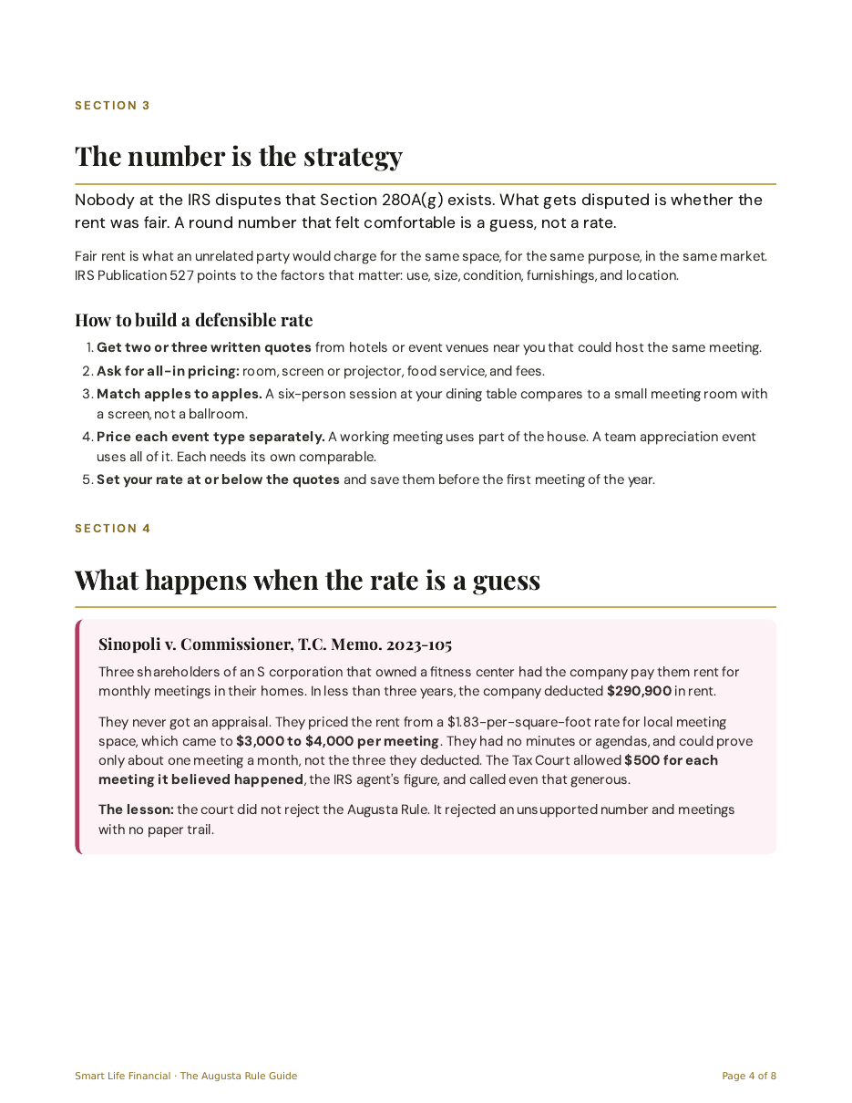 Guide page 4: the Sinopoli case