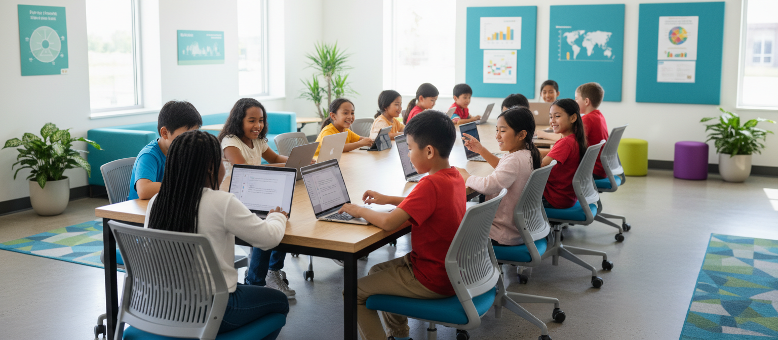 Children using technology