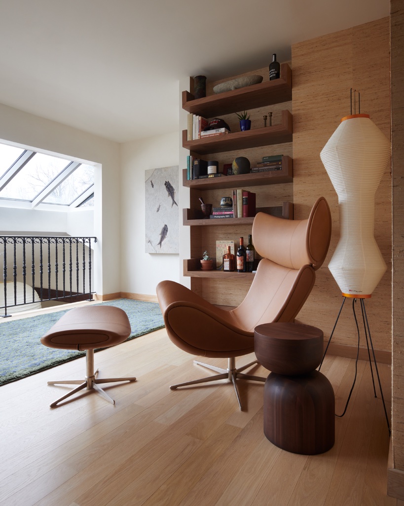 Study with leather lounge chair