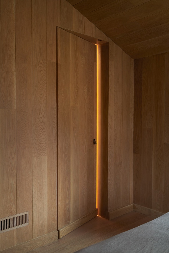 Oak door detail with light reveal