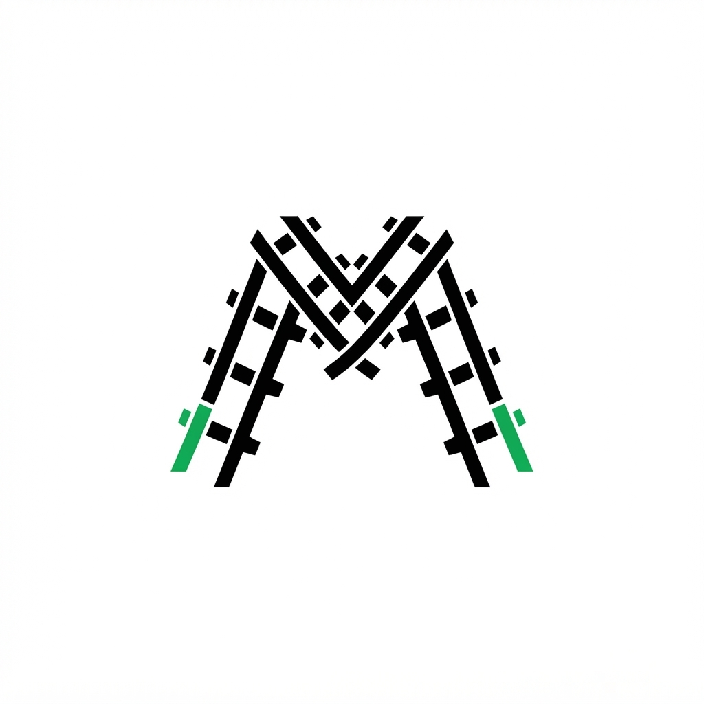JR Matrix Logo 133 — M Lattice — Black w/ Green Tips