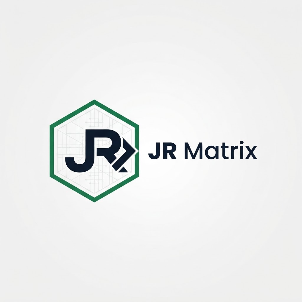 JR Matrix Logo 4 — Hex Chevron Badge