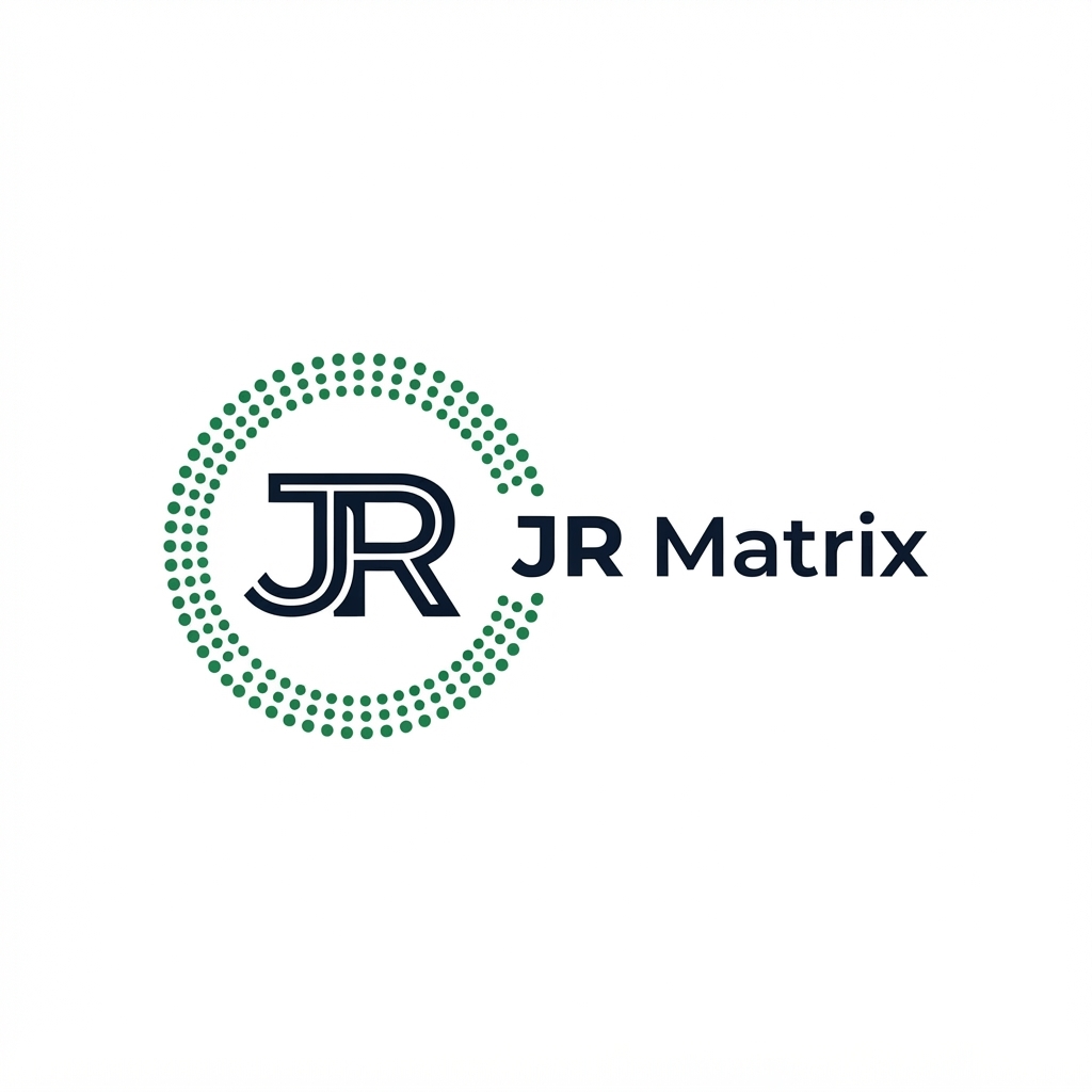 JR Matrix Logo 9 — Dot-Loop Ring JR