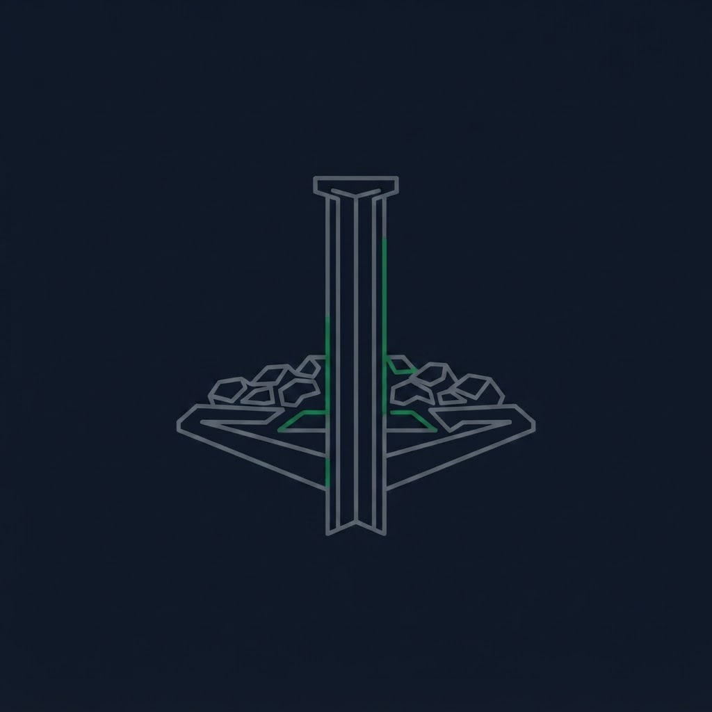JR Matrix Logo 106 — Pile in Ballast — Line Art