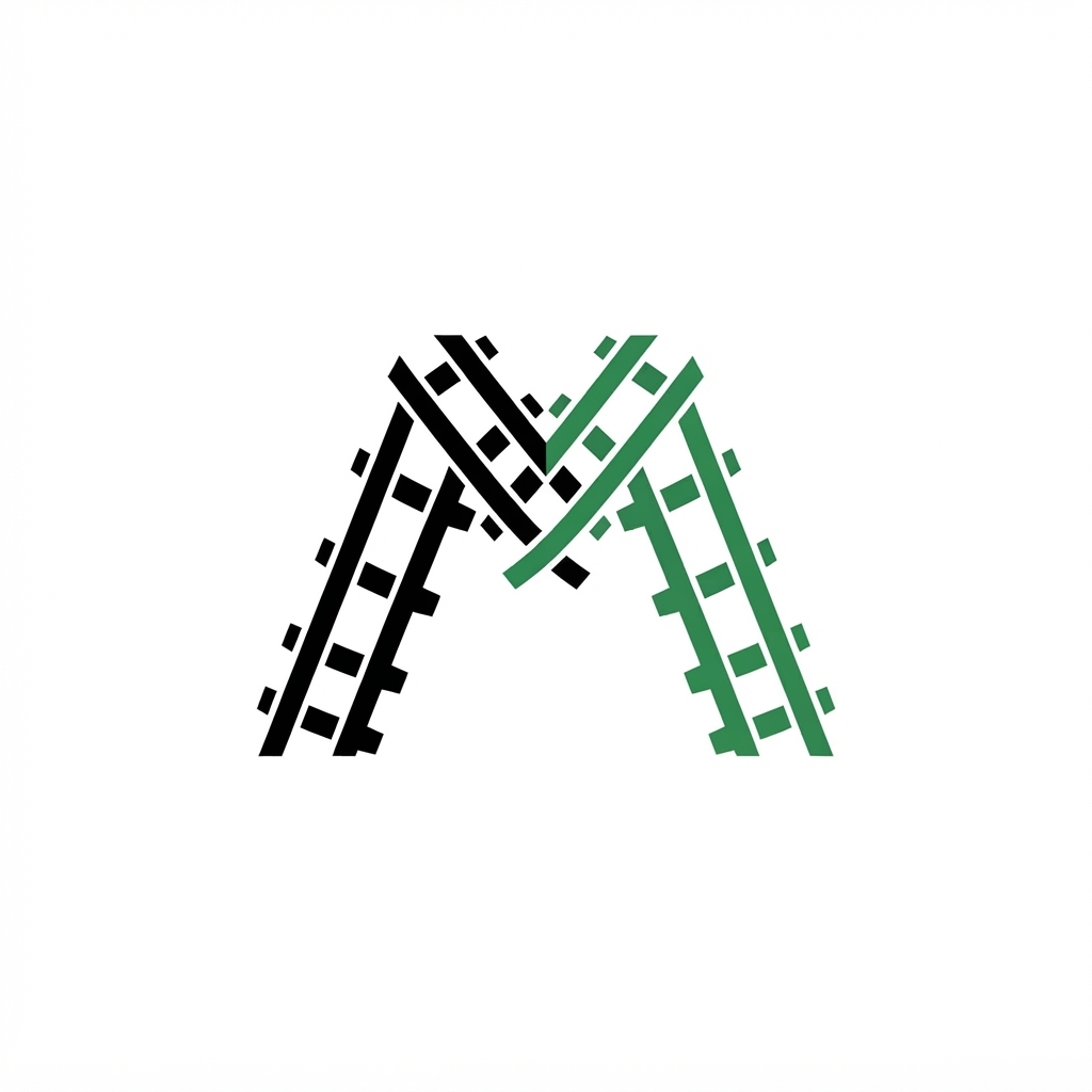 JR Matrix Logo 139 — M Lattice — Split Black/Green