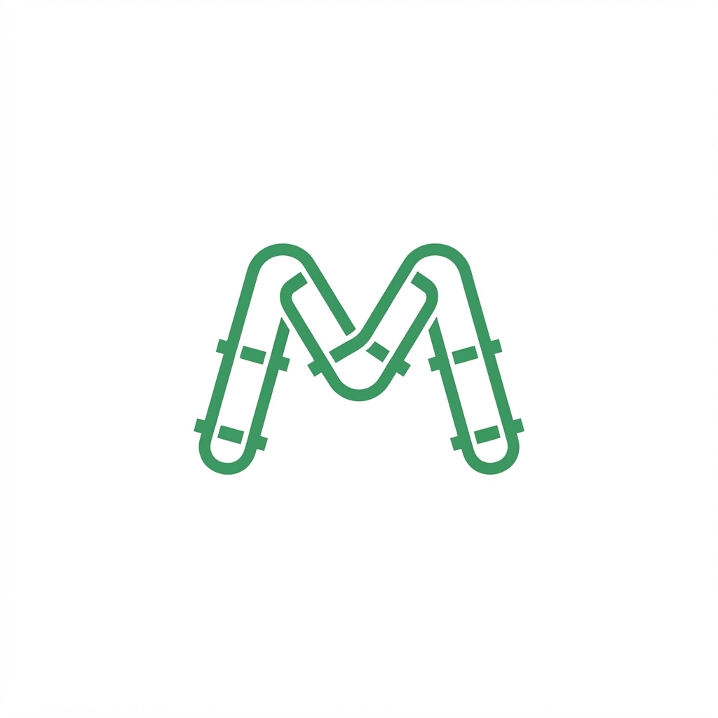 JR Matrix Logo 135 — M Lattice — One-Line Stroke