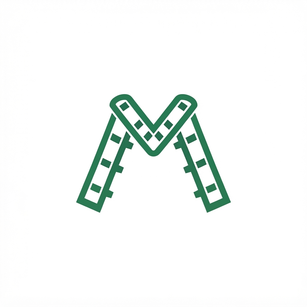 JR Matrix Logo 147 — M Lattice — Bold Bent Rail