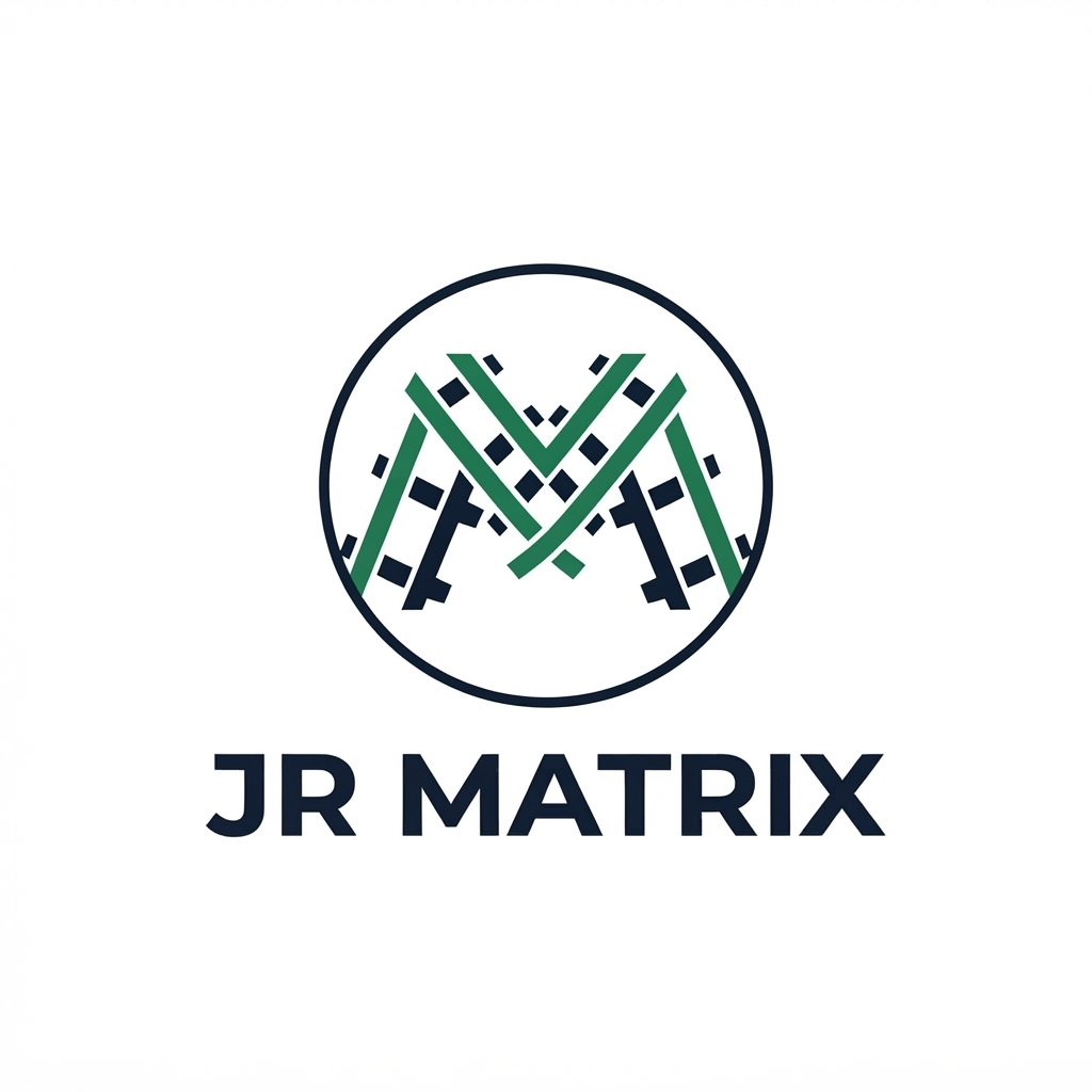 JR Matrix Logo 146 — M Lattice — Circle Frame Lockup