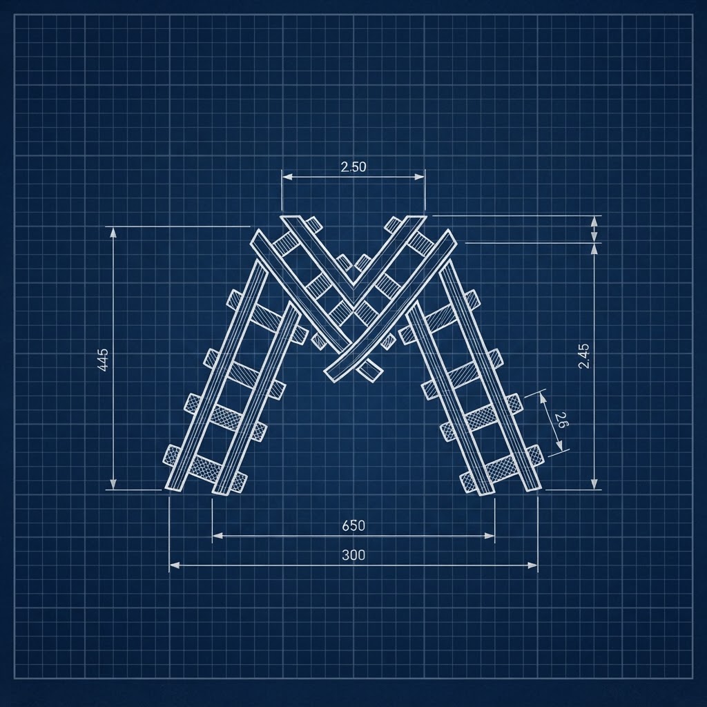 JR Matrix Logo 113 — Interlocking M Lattice — Blueprint