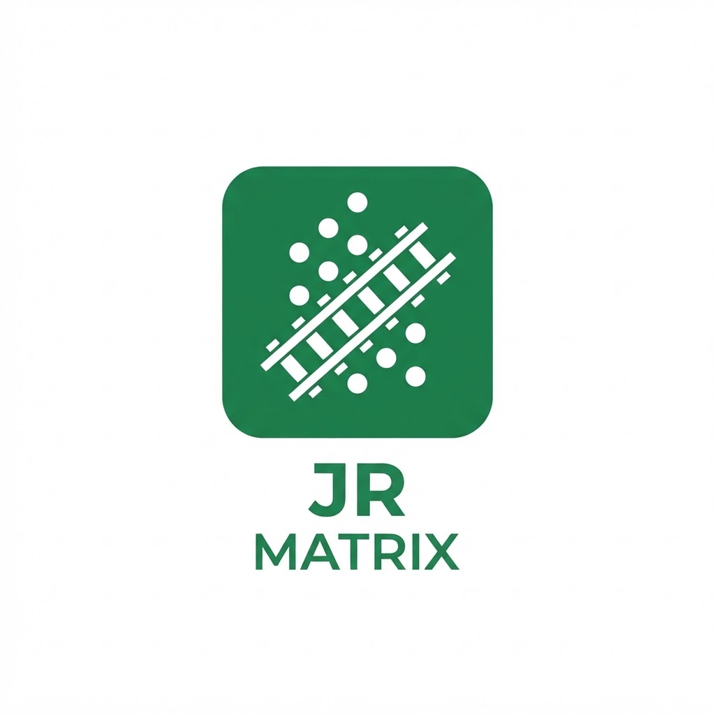 JR Matrix Logo 70 — Green Track Tile
