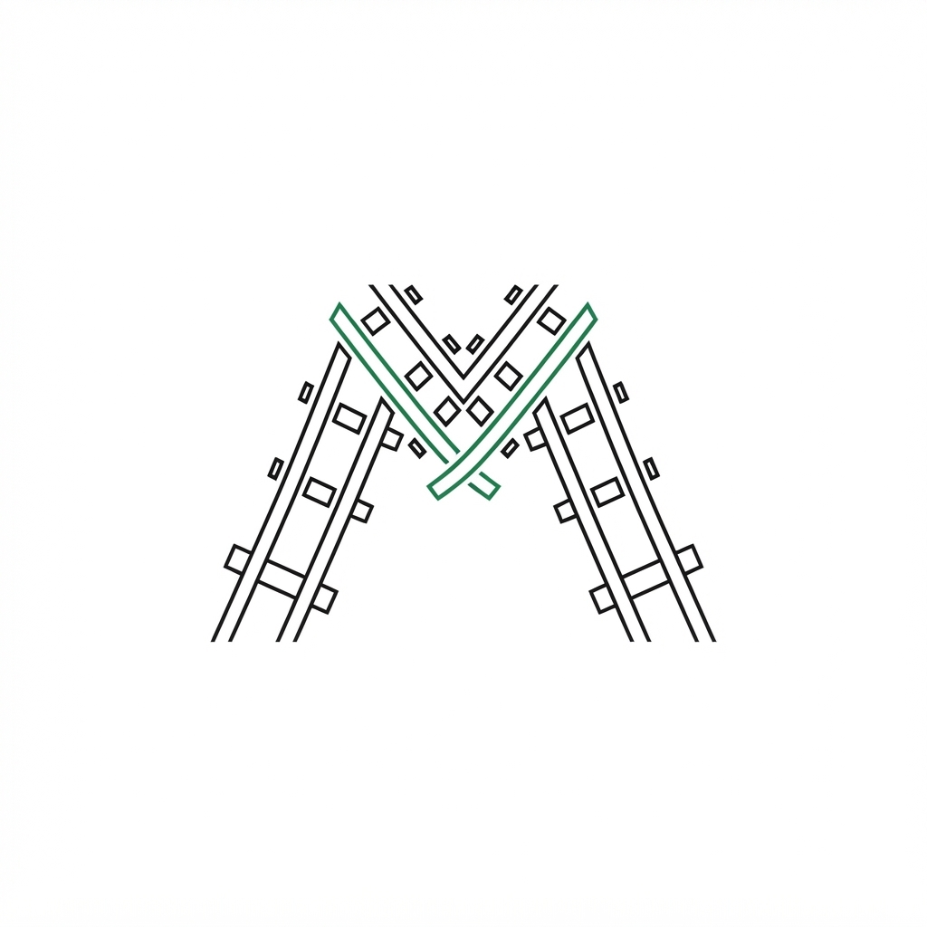 JR Matrix Logo 123 — M Lattice — Black Rail w/ Green Accent