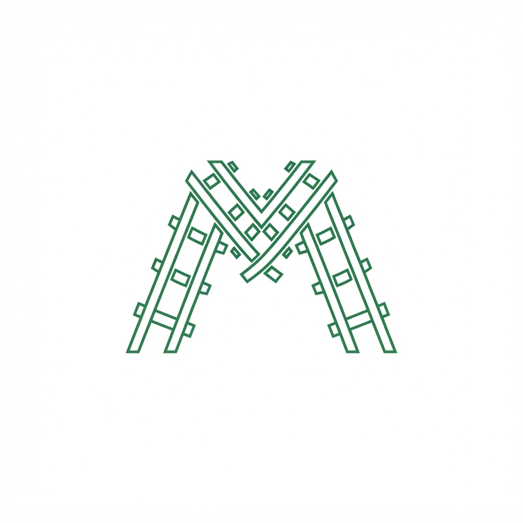 JR Matrix Logo 141 — M Lattice — Green Outline Only