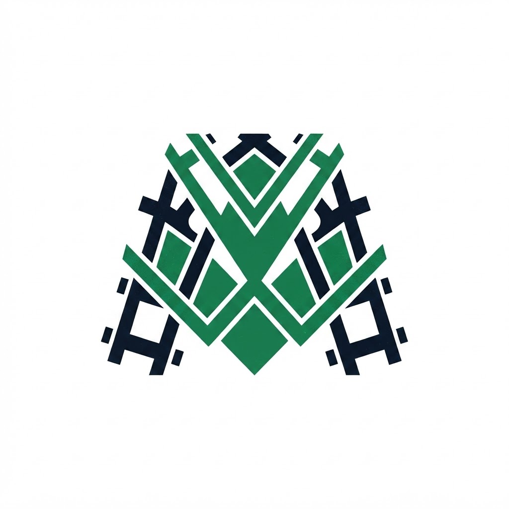 JR Matrix Logo 112 — Interlocking M Lattice — Duotone