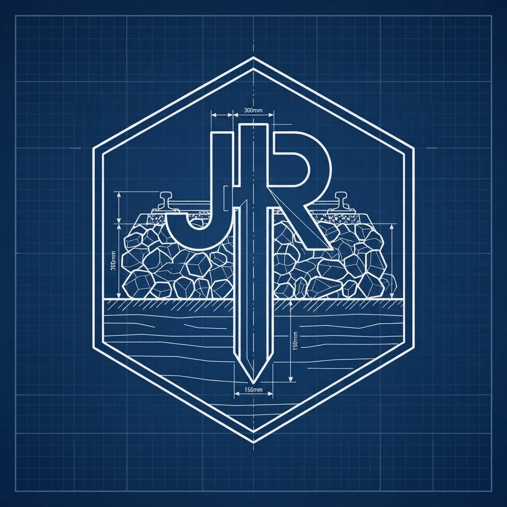 JR Matrix Logo 108 — Pile in Ballast — Blueprint