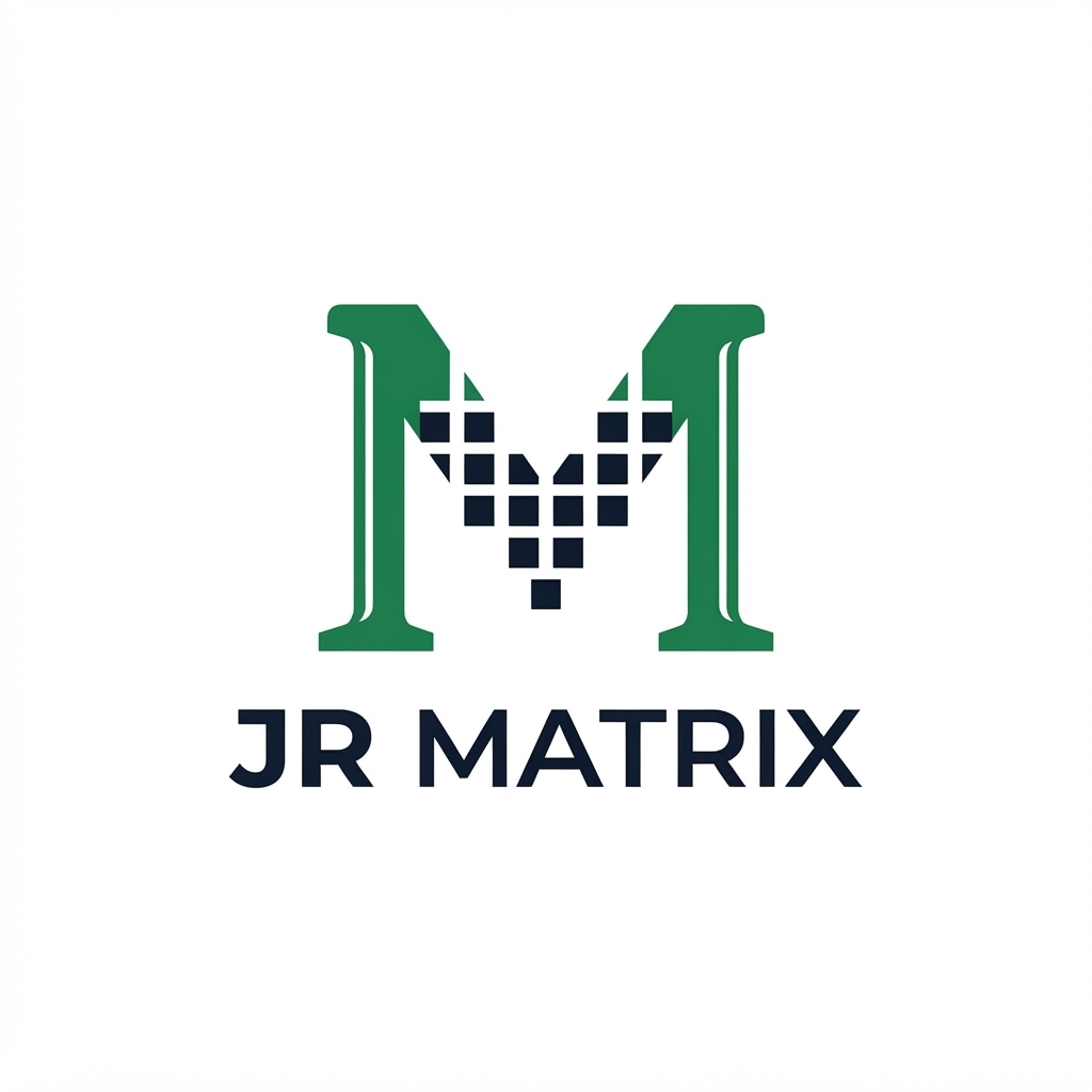 JR Matrix Logo 20 — Rail-Constructed M