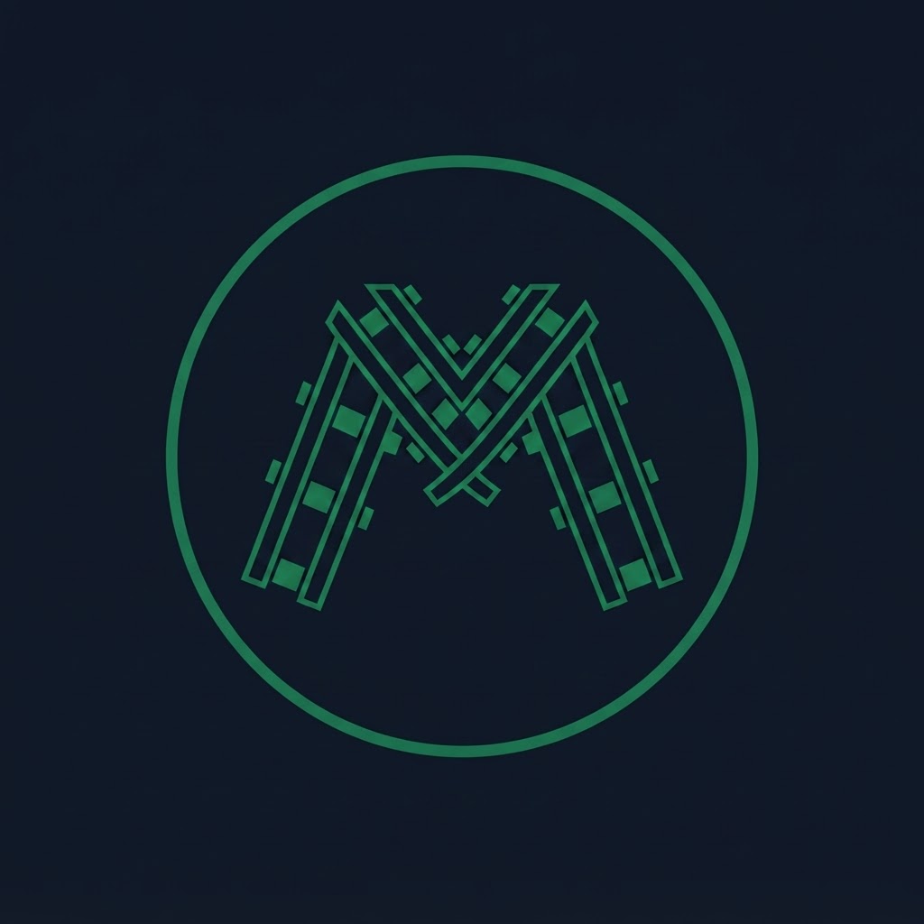 JR Matrix Logo 111 — Interlocking M Lattice — Line Art