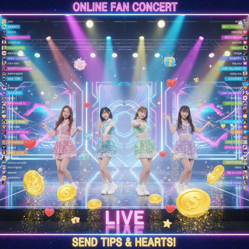 Online live streaming for an idol group