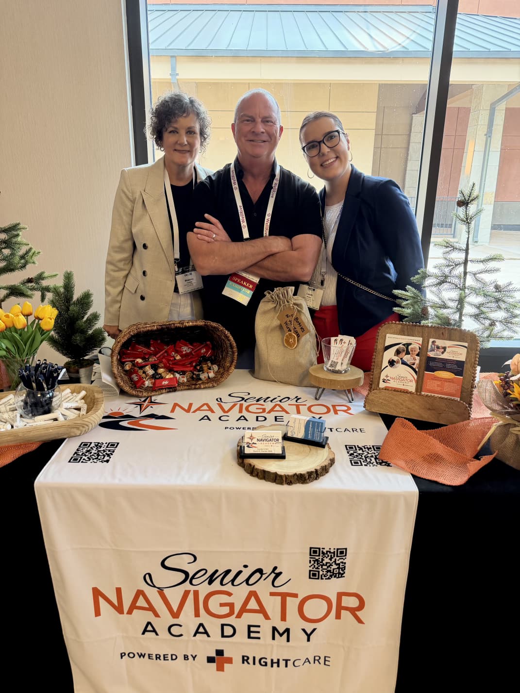 Scott Fischer connecting with professionals at a senior care conference