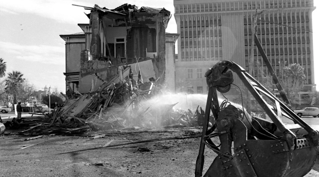Demolition of historic adobe buildings in Barrio Viejo, Tucson, 1960s