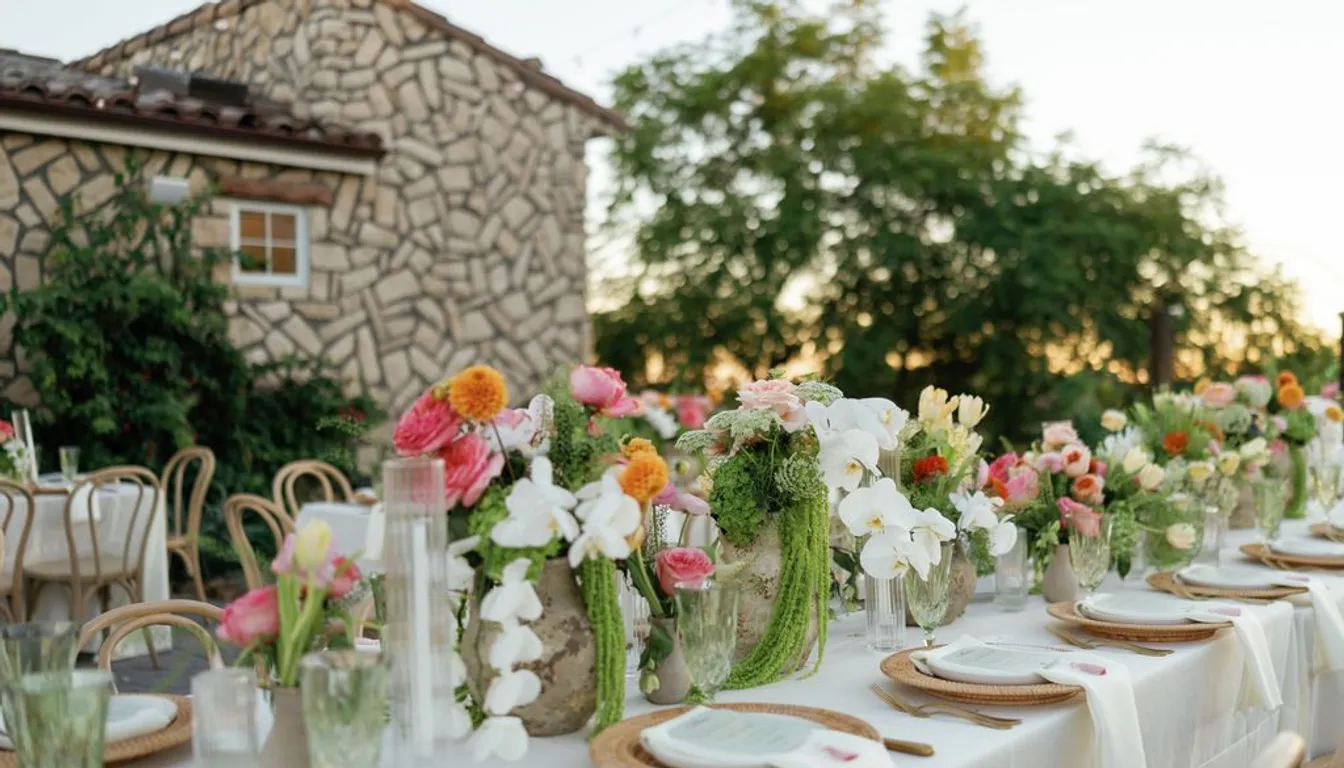Tables set beside Mintcello Estate