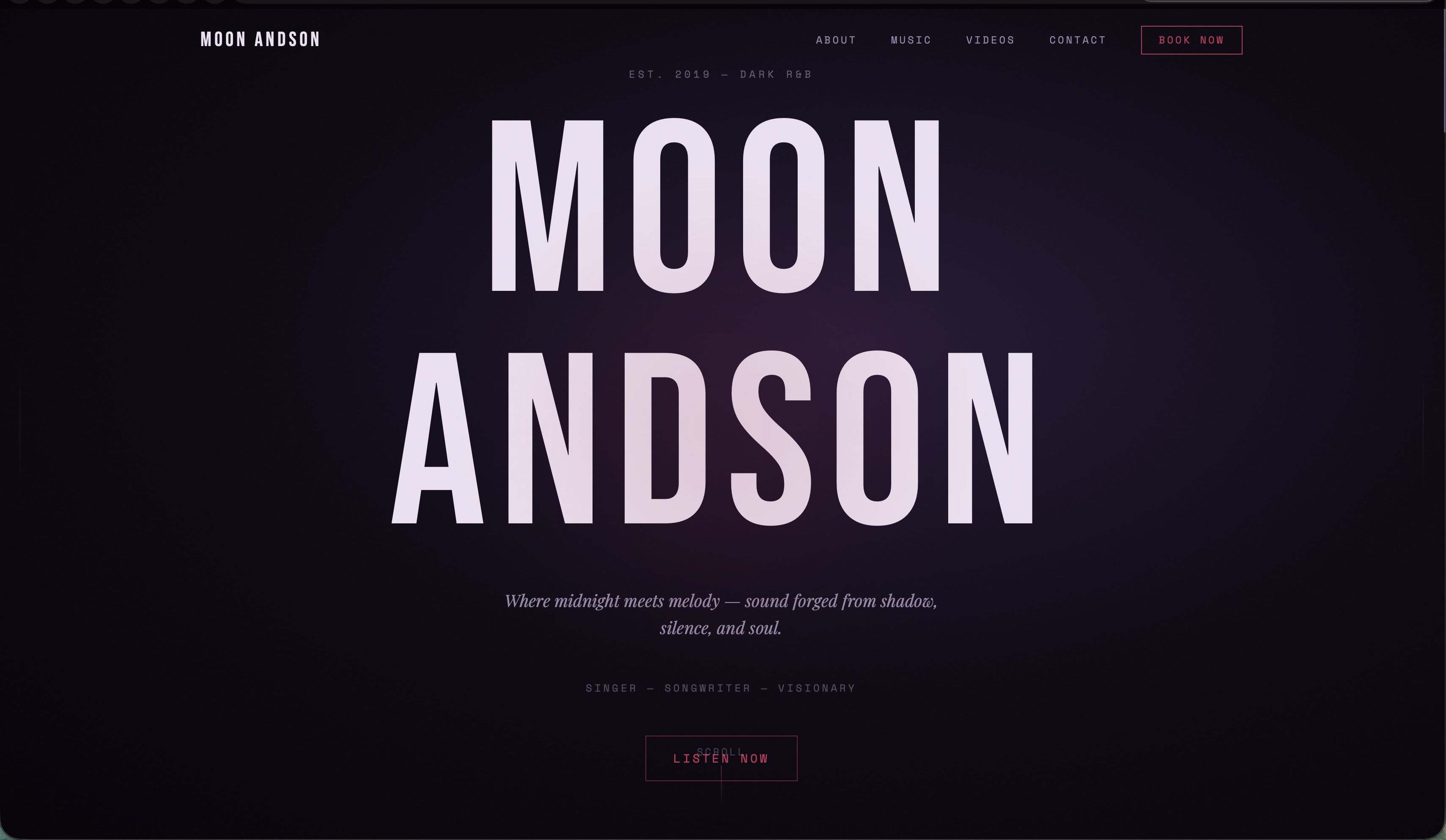 Moody Music Artist template preview