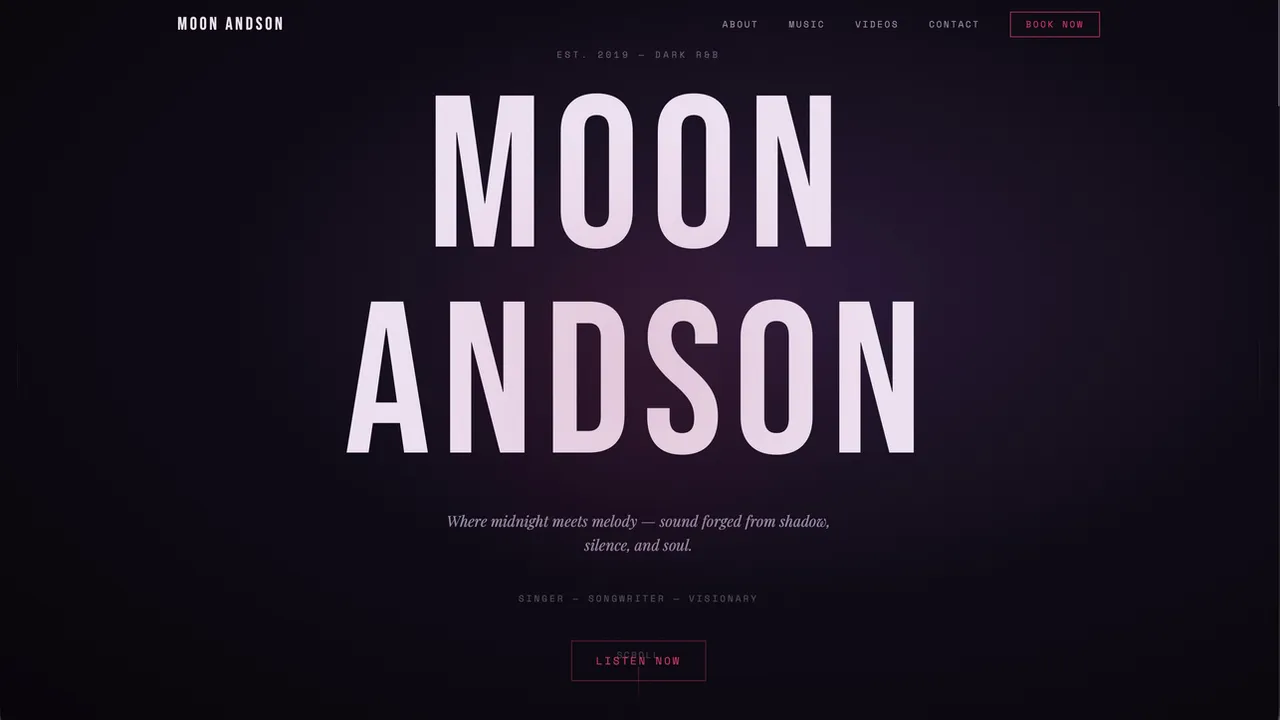 Moody Music Artist template preview
