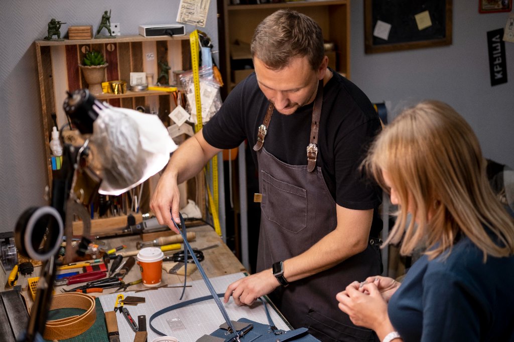 Adult craft workshop — leatherworking class at OpenSpace Waterlooville
