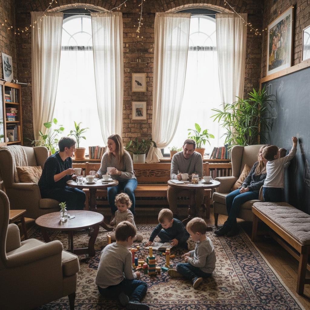 Family Hub lounge at OpenSpace — a welcoming space for parents and carers