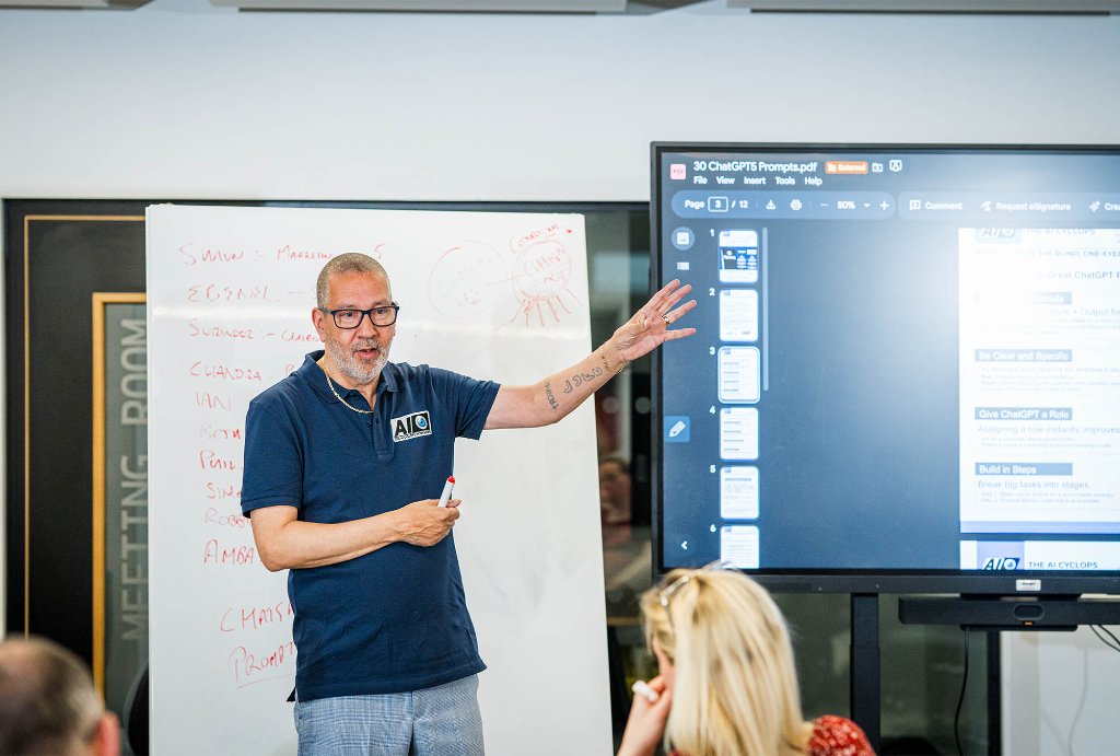 Smiling attendee in workshop