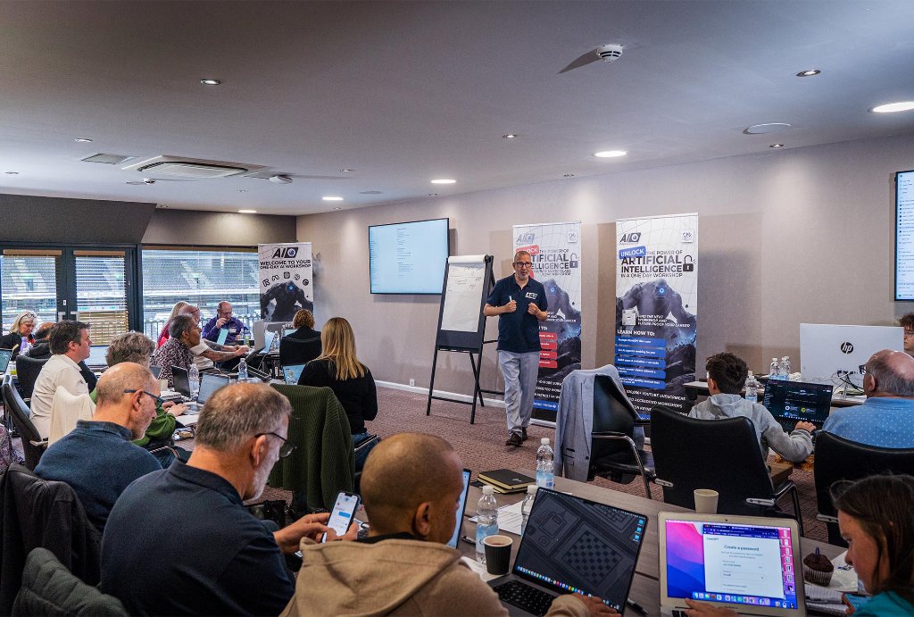Trainer coaching attendee at HeyGen
