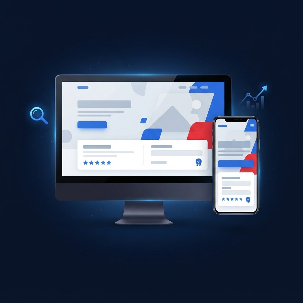 Illustration of a professional conversion-focused business website