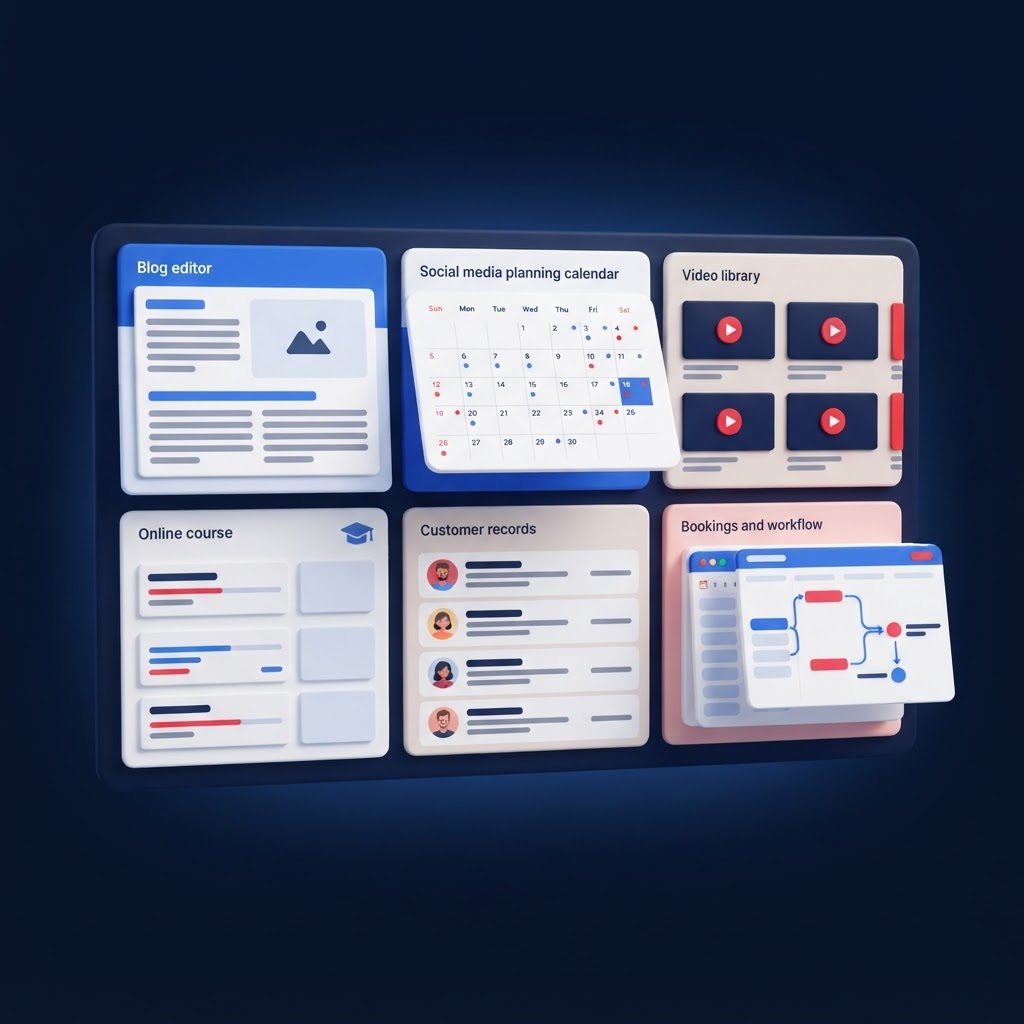 Business control centre dashboard illustration