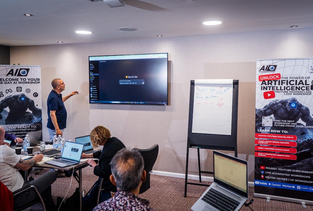 Trainer presenting Veo AI to attendees