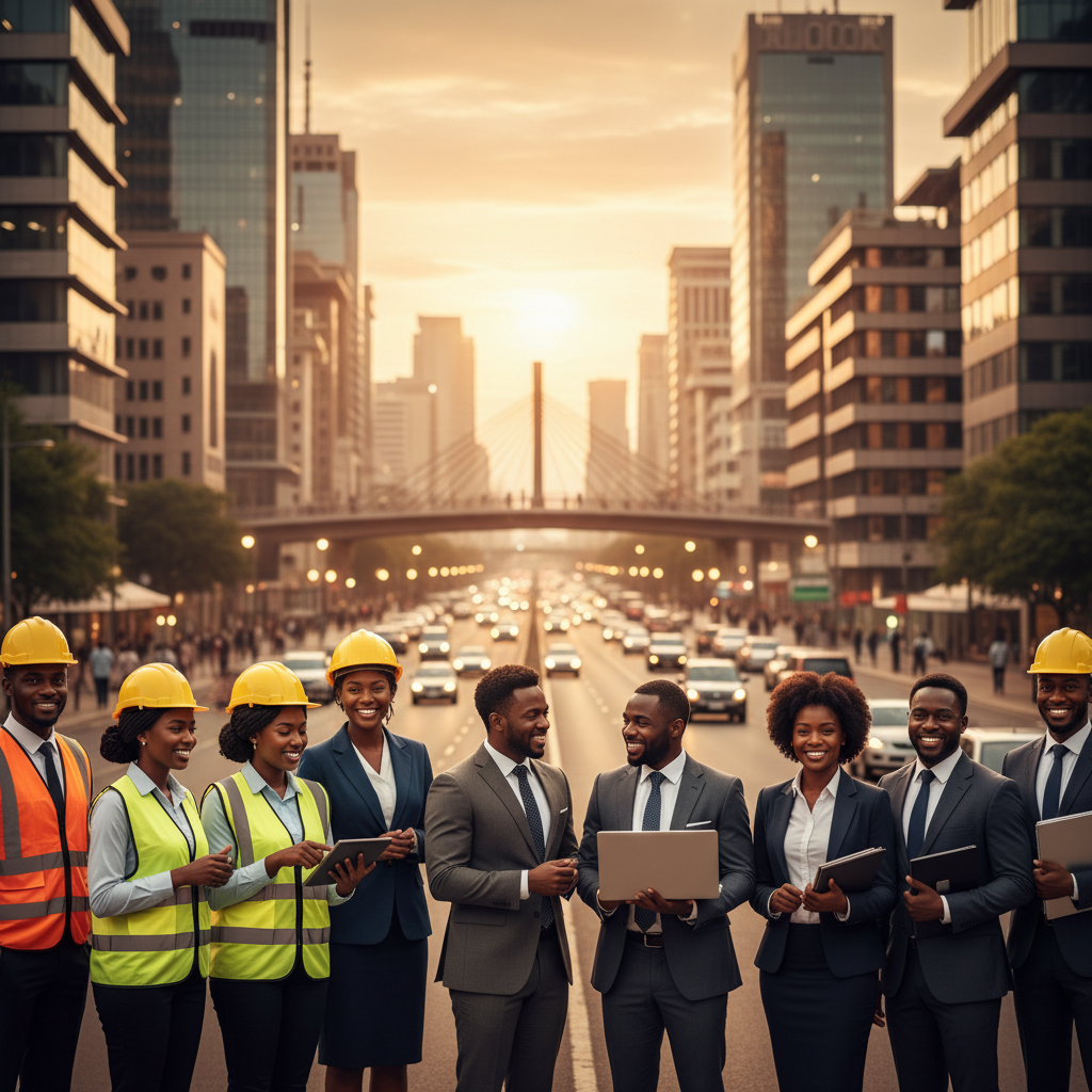Diverse workforce professionals