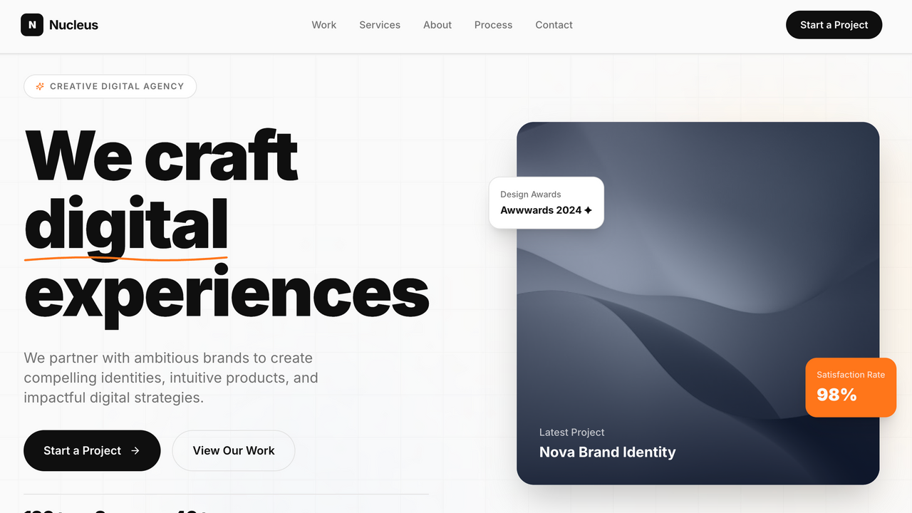 Nucleus Agency template preview