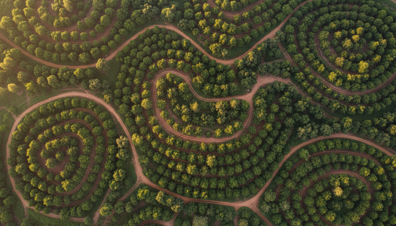 Aerial agroforestry view