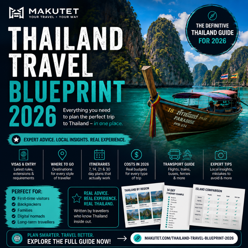 Thailand — longtail boats, limestone cliffs and turquoise water