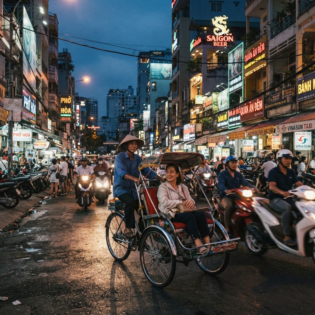 Cyclo (pedicab) evening city tour