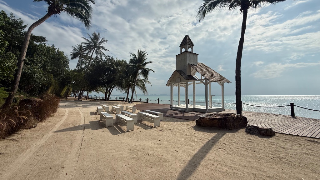 On-site wedding chapel on the beach