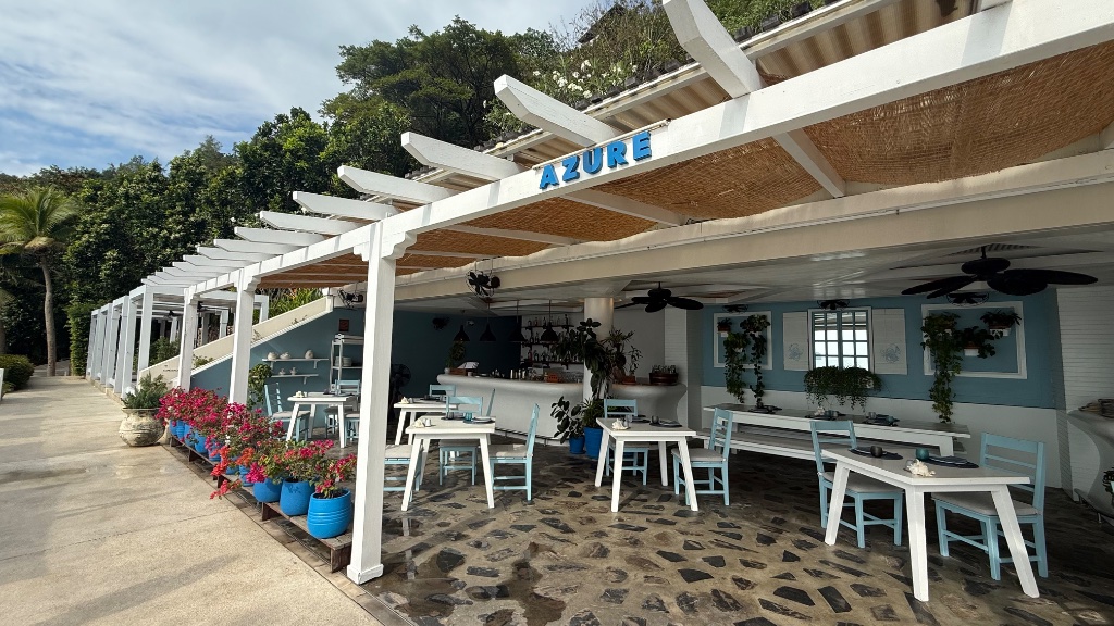Azure restaurant the poolside dining terrace